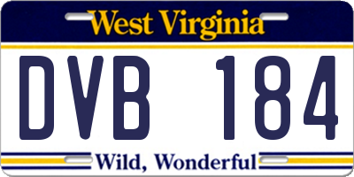 WV license plate DVB184