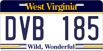 WV license plate DVB185