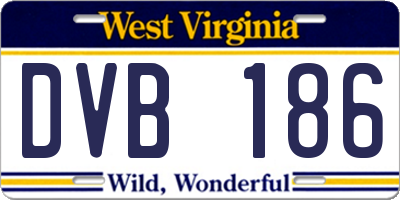 WV license plate DVB186