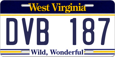 WV license plate DVB187