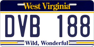 WV license plate DVB188