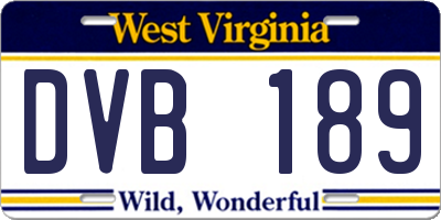 WV license plate DVB189