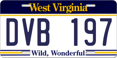 WV license plate DVB197