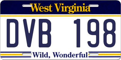 WV license plate DVB198
