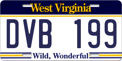 WV license plate DVB199
