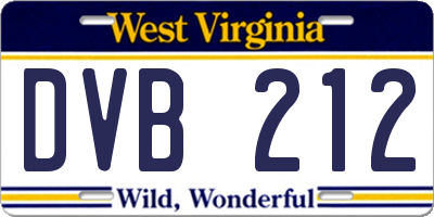 WV license plate DVB212