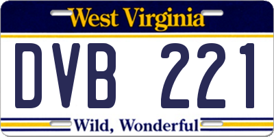 WV license plate DVB221