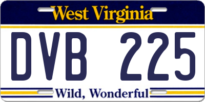 WV license plate DVB225