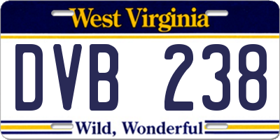 WV license plate DVB238