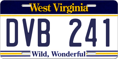WV license plate DVB241