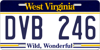 WV license plate DVB246