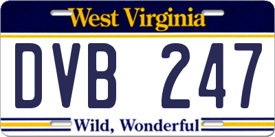 WV license plate DVB247