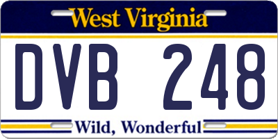 WV license plate DVB248