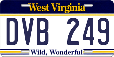 WV license plate DVB249