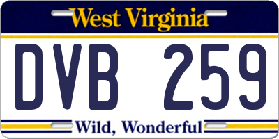 WV license plate DVB259