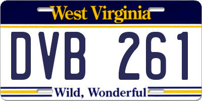 WV license plate DVB261
