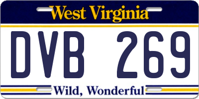 WV license plate DVB269