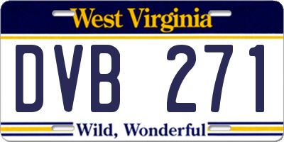 WV license plate DVB271