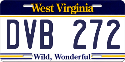 WV license plate DVB272