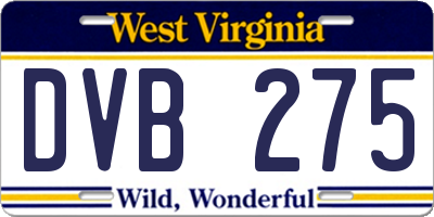 WV license plate DVB275