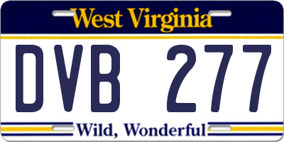 WV license plate DVB277