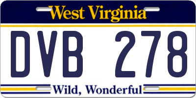 WV license plate DVB278