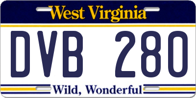 WV license plate DVB280