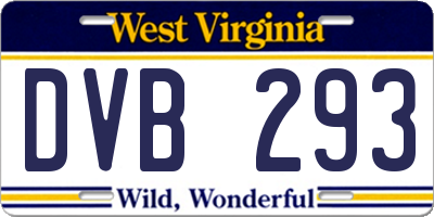 WV license plate DVB293