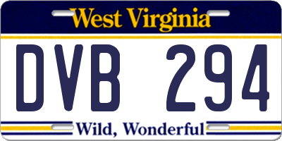 WV license plate DVB294