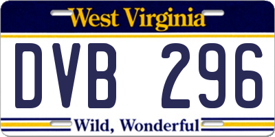 WV license plate DVB296