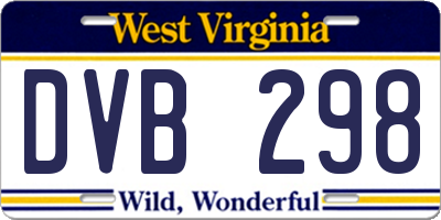 WV license plate DVB298
