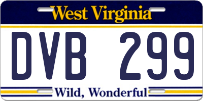 WV license plate DVB299