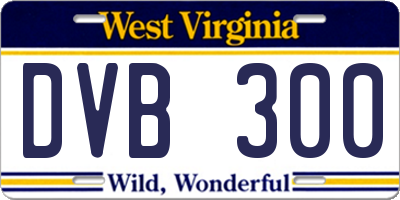 WV license plate DVB300
