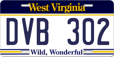WV license plate DVB302