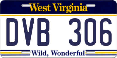 WV license plate DVB306
