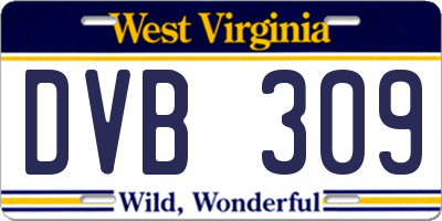 WV license plate DVB309