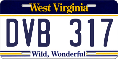 WV license plate DVB317