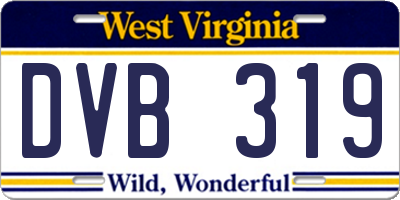 WV license plate DVB319