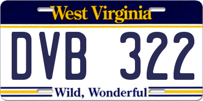 WV license plate DVB322