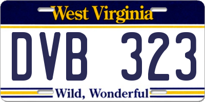 WV license plate DVB323