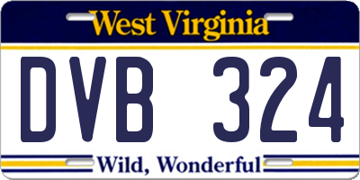 WV license plate DVB324