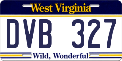 WV license plate DVB327