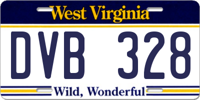 WV license plate DVB328