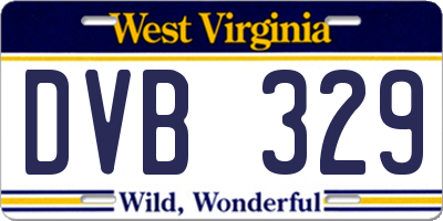 WV license plate DVB329