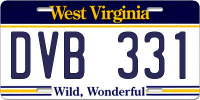 WV license plate DVB331