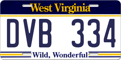 WV license plate DVB334