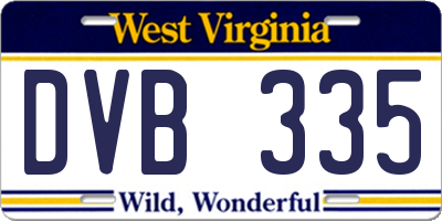 WV license plate DVB335