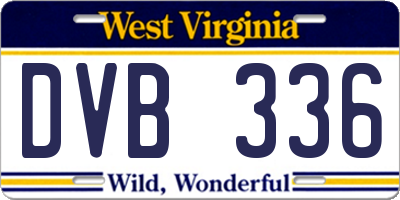 WV license plate DVB336