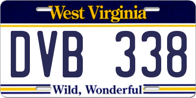 WV license plate DVB338