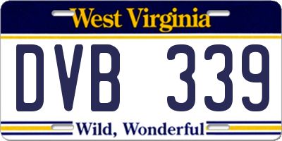 WV license plate DVB339